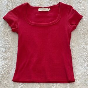 Women's Red Short Sleeve Top